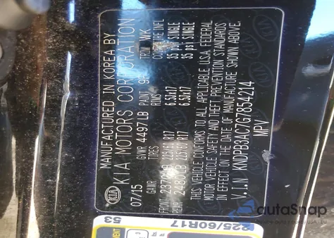 2016 Kia Sportage Lx z USA, uszkodzony, nr VIN KNDPB3AC7G7854214